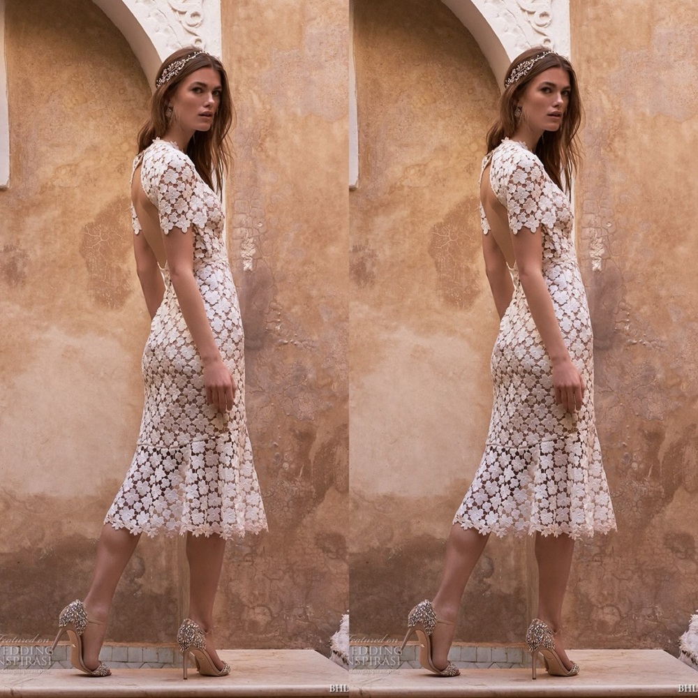 BHLDN Ivory Lace Midi Wedding Dress